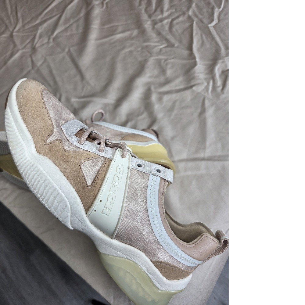 Women's Coach Citysole Sneaker White Tan Suede Leather Size 8.5 - Picture 9 of 15